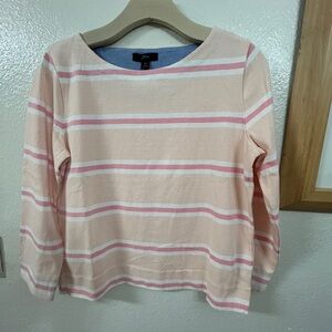 J.Crew Striped Boatneck T-Shirt Chambray, Size XS
